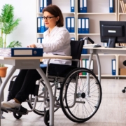 Disabled worker in office